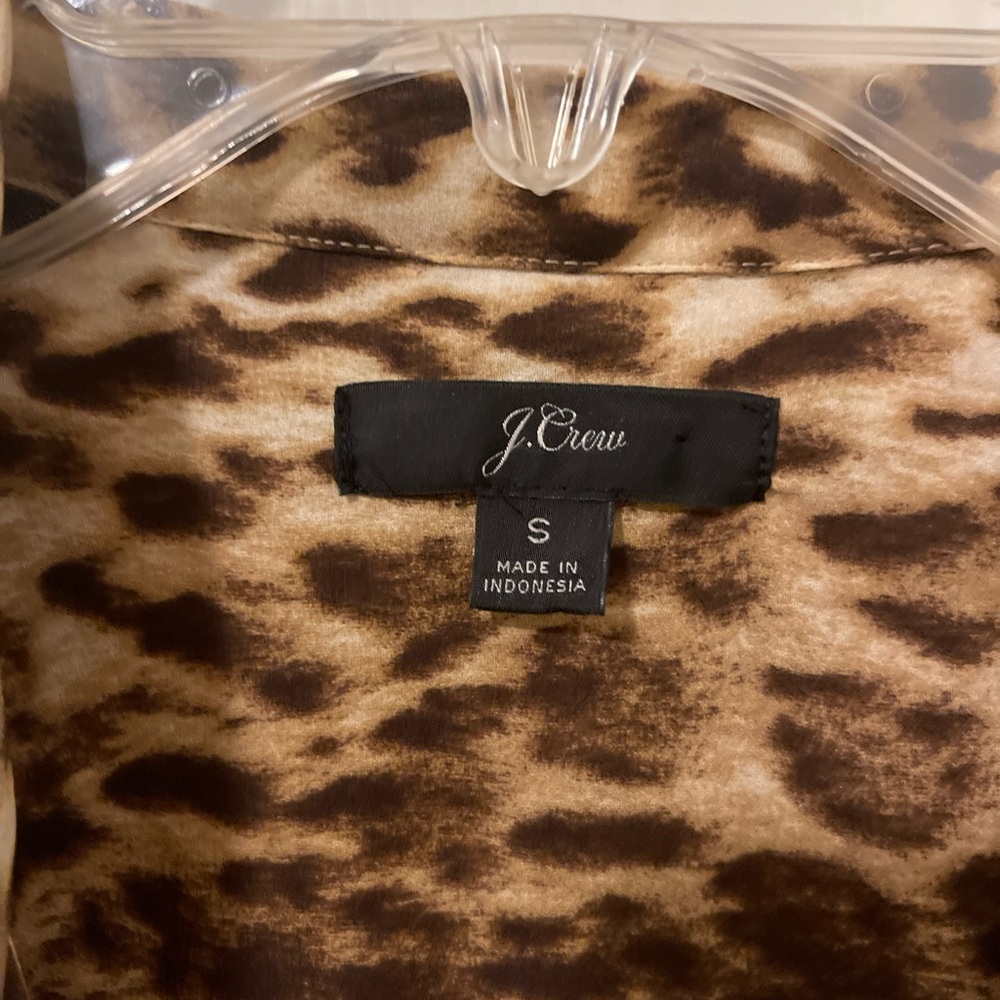 J. Crew • Leopard Print Tie Neck Blouse - Picture 5 of 9